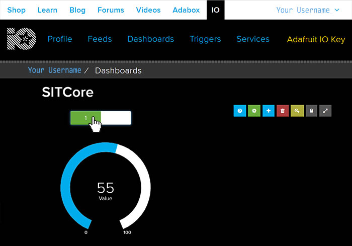 Adafruit running dashboard