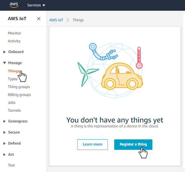 AWS Manage Things