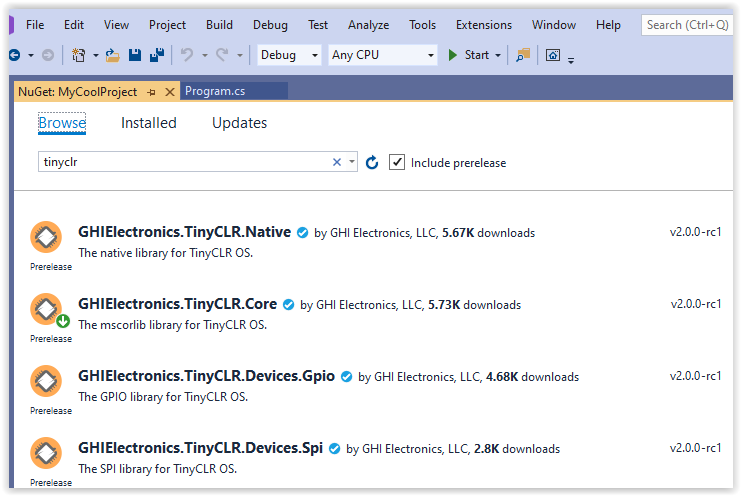 Browse NuGet Feed