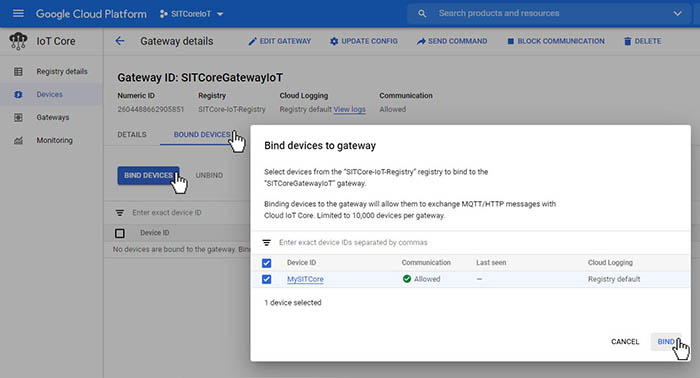 GCloud Bind Device
