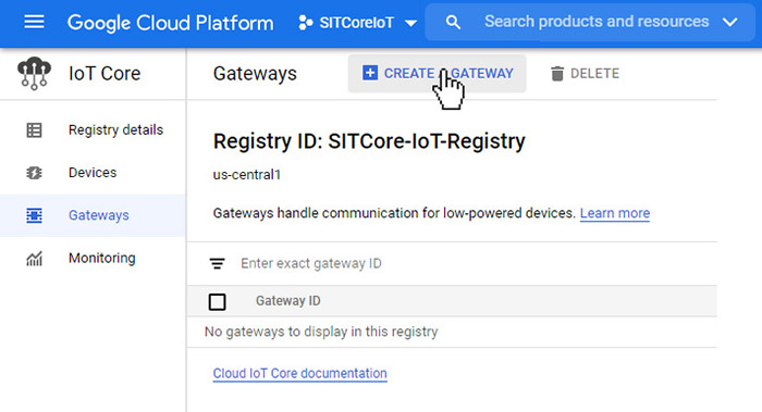 GCloud Create Gateway