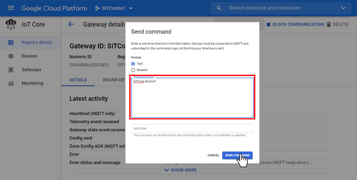 GCloud Create Message