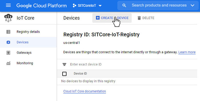 GCloud Create Device