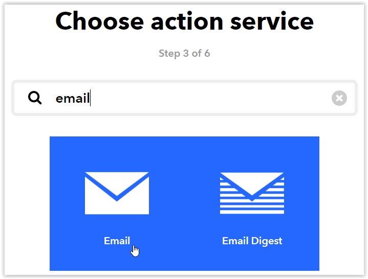 IFTTT Choose action service