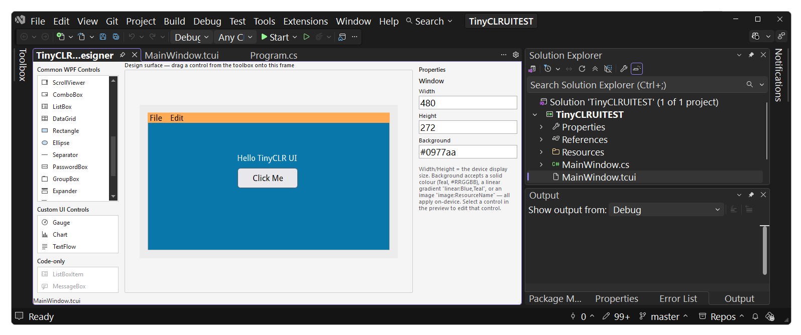 TinyCLR UI Designer