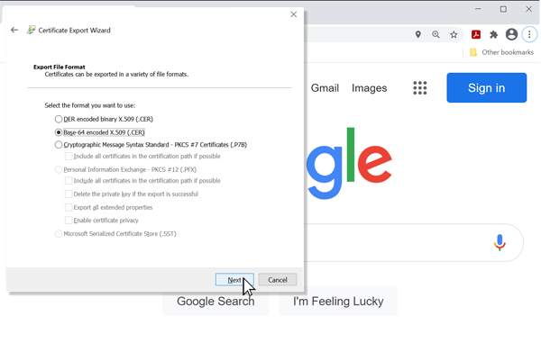 Download Root Certificate Step 6