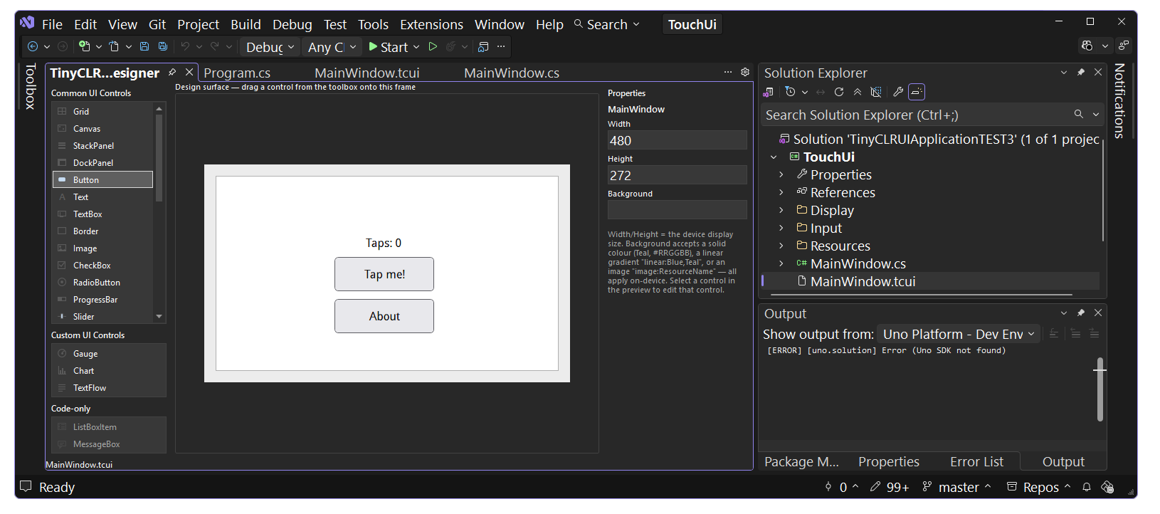 TinyCLR UI Designer
